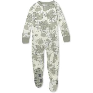 imageHonestBaby NonSlip Footed Pajamas OnePiece Sleeper ZipFront Pjs 100 Organic Cotton for Baby BoysPaw Leaves