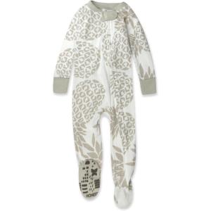 imageHonestBaby NonSlip Footed Pajamas OnePiece Sleeper ZipFront Pjs 100 Organic Cotton for Baby BoysPineapple Leaf Ivory