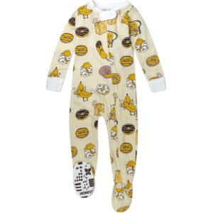 imageHonestBaby NonSlip Footed Pajamas OnePiece Sleeper ZipFront Pjs 100 Organic Cotton for Baby BoysSweet Banana