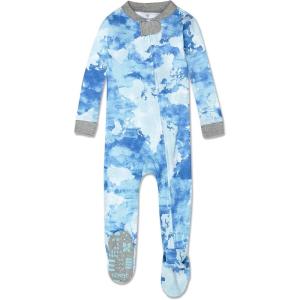 imageHonestBaby NonSlip Footed Pajamas OnePiece Sleeper ZipFront Pjs 100 Organic Cotton for Baby BoysWatercolor World