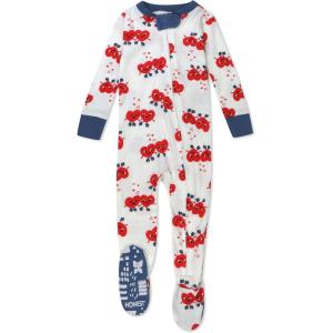imageHonestBaby Unisex Baby Celebration NonSlip Footed Pajamas OnePiece Sleeper ZipFront Pjs 100 Organic CottonSkating Sweeties