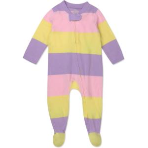 imageHonestBaby Unisex Baby Celebration Sleep ampamp Play Footed OnePiece Pajama Sleeper 100 Organic CottonEaster Stripe Pink