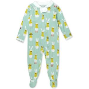 imageHonestBaby Unisex Baby Celebration Sleep ampamp Play Footed OnePiece Pajama Sleeper 100 Organic CottonHatch Mint