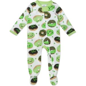imageHonestBaby Unisex Baby Celebration Sleep ampamp Play Footed OnePiece Pajama Sleeper 100 Organic CottonShamrock Sprinkles