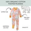 imageHonestBaby Baby Girls Classics NonSlip Footed Pajamas OnePiece Sleeper ZipFront Pjs 100 Organic CottonBoumbi Pink Elephant