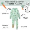 imageHonestBaby Baby Girls Classics NonSlip Footed Pajamas OnePiece Sleeper ZipFront Pjs 100 Organic CottonDalmatian Bunny