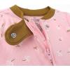 imageHonestBaby Baby Girls Classics NonSlip Footed Pajamas OnePiece Sleeper ZipFront Pjs 100 Organic CottonFalling Floral Pink