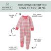 imageHonestBaby Baby Girls Classics NonSlip Footed Pajamas OnePiece Sleeper ZipFront Pjs 100 Organic CottonRomantic Plaid