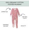 imageHonestBaby Baby Girls Classics NonSlip Footed Pajamas OnePiece Sleeper ZipFront Pjs 100 Organic CottonSketchy Floral Pink