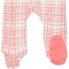 imageHonestBaby Baby Sleep and Play Footed Pajamas Onepiece Sleeper Jumpsuit Zipfront Pjs Organic CottonRomantic Plaid