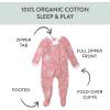 imageHonestBaby Baby Sleep and Play Footed Pajamas Onepiece Sleeper Jumpsuit Zipfront Pjs Organic CottonSketchy Floral Pink