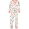 imageHonestBaby Baby Girls Classics NonSlip Footed Pajamas OnePiece Sleeper ZipFront Pjs 100 Organic CottonFlower Power