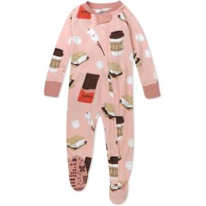 imageHonestBaby Baby Girls Classics NonSlip Footed Pajamas OnePiece Sleeper ZipFront Pjs 100 Organic CottonCoco Smores