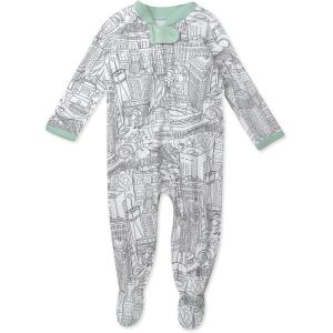 imageHonestBaby Baby Sleep and Play Footed Pajamas Onepiece Sleeper Jumpsuit Zipfront Pjs Organic CottonCityscape Ny