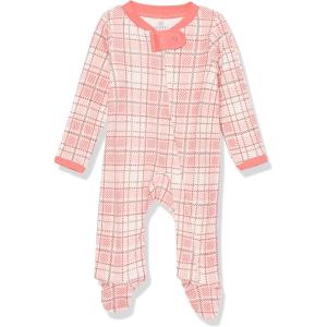 imageHonestBaby Baby Sleep and Play Footed Pajamas Onepiece Sleeper Jumpsuit Zipfront Pjs Organic CottonRomantic Plaid