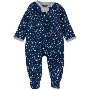 imageHonestBaby Baby Sleep and Play Footed Pajamas Onepiece Sleeper Jumpsuit Zipfront Pjs Organic CottonTwinkle Star Navy