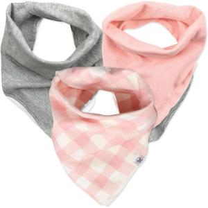 imageHonestBaby unisexbaby Multipack Reversible Bandana Drool Bibs Burpcloths Adjustable Snaps 100 Organic Cotton Legacy3pack Peach Skin Painted Buffalo Check