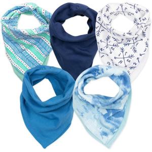 imageHonestBaby unisexbaby Multipack Reversible Bandana Drool Bibs Burpcloths Adjustable Snaps 100 Organic Cotton Legacy5pack Dots  Dashes
