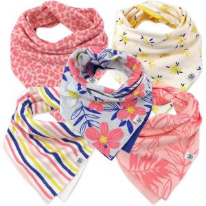 imageHonestBaby unisexbaby Multipack Reversible Bandana Drool Bibs Burpcloths Adjustable Snaps 100 Organic Cotton Legacy5pack Love Dove