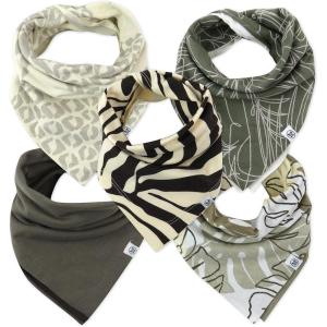 imageHonestBaby unisexbaby Multipack Reversible Bandana Drool Bibs Burpcloths Adjustable Snaps 100 Organic Cotton Legacy5pack Wild Thang Too
