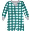 imageHonestBaby Baby Celebration NonSlip Footed Pajamas OnePiece Sleeper ZipFront Pjs 100 Organic Cotton2pack Emerald Forest