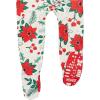 imageHonestBaby Baby Celebration NonSlip Footed Pajamas OnePiece Sleeper ZipFront Pjs 100 Organic Cotton2pack Holiday Floral
