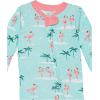 imageHonestBaby Baby Celebration NonSlip Footed Pajamas OnePiece Sleeper ZipFront Pjs 100 Organic Cotton2pack Santa Flamingo