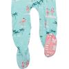 imageHonestBaby Baby Celebration NonSlip Footed Pajamas OnePiece Sleeper ZipFront Pjs 100 Organic Cotton2pack Santa Flamingo