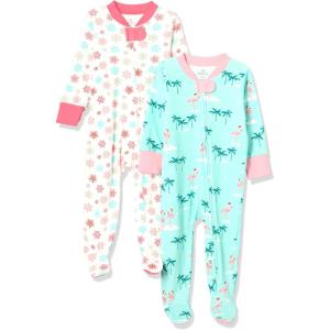 imageHonestBaby Baby Celebration NonSlip Footed Pajamas OnePiece Sleeper ZipFront Pjs 100 Organic CottonBuffalo Check Emerald