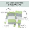 imageHonestBaby 2Piece Pajamas Sleepwear PJs 100 Organic Cotton for Infant Baby and Toddler BoyBold Stripe Sage