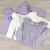 imageHonestBaby Girls 3 Pack Side Ruffle Top SetDusty Purple Wisteria