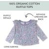 imageHonestBaby Girls 3 Pack Side Ruffle Top SetDusty Purple Wisteria