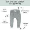 imageHonestBaby Multipack Honest Pants Joggers Pull on 100 Organic Cotton for Infant Baby and Toddler Boys Girls UnisexHeather Gray  Black