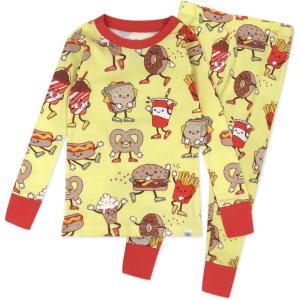 imageHonestBaby 2Piece Pajamas Sleepwear PJs 100 Organic Cotton for Infant Baby and Toddler BoyFast Food Frenzy