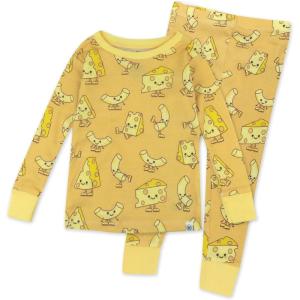 imageHonestBaby 2Piece Pajamas Sleepwear PJs 100 Organic Cotton for Infant Baby and Toddler BoyMac N Cheese