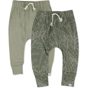 imageHonestBaby Multipack Honest Pants Joggers Pull on 100 Organic Cotton for Infant Baby and Toddler Boys Girls UnisexAvocado Leaf