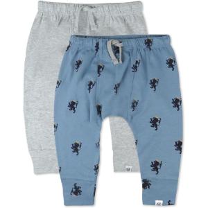 imageHonestBaby Multipack Honest Pants Joggers Pull on 100 Organic Cotton for Infant Baby and Toddler Boys Girls UnisexBlue Lion Crest