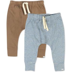 imageHonestBaby Multipack Honest Pants Joggers Pull on 100 Organic Cotton for Infant Baby and Toddler Boys Girls UnisexMicro Stripe Blue Heather