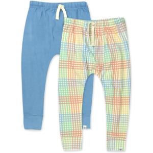 imageHonestBaby Multipack Honest Pants Joggers Pull on 100 Organic Cotton for Infant Baby and Toddler Boys Girls UnisexSeersucker Plaid Cornflower