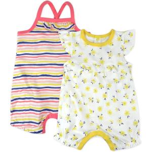 imageHonestBaby Multipack Short Romper Sets and Dresses 100 Organic Cotton for Infant Baby ToddlerBaby Daisy White