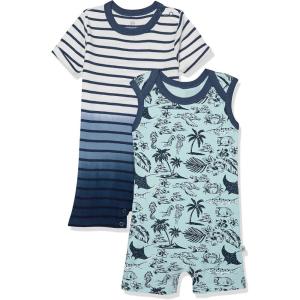 imageHonestBaby Multipack Short Romper Sets and Dresses 100 Organic Cotton for Infant Baby ToddlerTiki Scenic