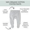 imageHonestBaby 2Pack Footed Pants Roomy Fit Pull on Bottoms 100 Organic Cotton for Infant Baby Boys Girls UnisexFog