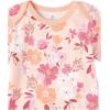 imageHonestbaby Baby Girls Organic Cotton Short Sleeve Bodysuits Multi Pack And Toddler TShirt Set 5 Pack Dreamy Floral Pink Peach 12 Months US