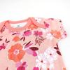 imageHonestbaby Baby Girls Organic Cotton Short Sleeve Bodysuits Multi Pack And Toddler TShirt Set 5 Pack Dreamy Floral Pink Peach 12 Months US