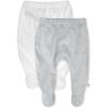 imageHonestBaby 2Pack Footed Pants Roomy Fit Pull on Bottoms 100 Organic Cotton for Infant Baby Boys Girls UnisexFog