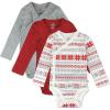imageHonestBaby Baby Long Sleeve SideSnap Organic Cotton Kimono Bodysuits 3 PackJumbo Fair Isle