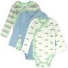 imageHonestBaby Baby Long Sleeve SideSnap Organic Cotton Kimono Bodysuits 3 PackRetro Ride Almond