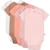 imageHonestbaby Organic Cotton Short Sleeve Bodysuits Multi Pack 5 Pack Pink Sands 69 Months