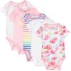 imageHonestbaby Organic Cotton Short Sleeve Bodysuits Multi Pack 5 Pack Rose Blossom 36 Months