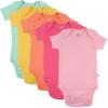 imageHonestbaby Organic Cotton Short Sleeve Bodysuits Multi Pack 5 Pack Wild Rainbow 03 Months